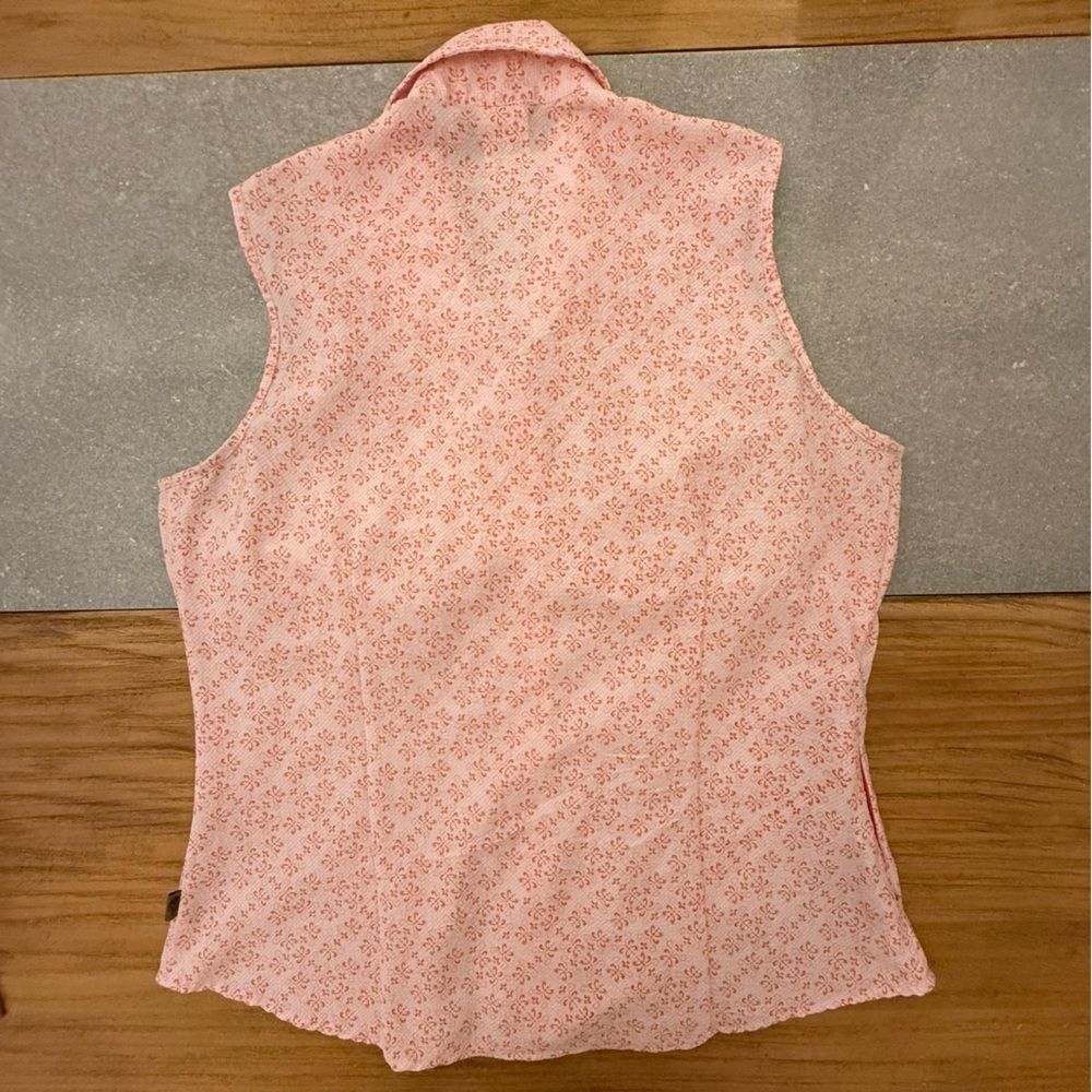 The North Face Sleeveless Hiking Shirt Button Down Pink Pattern Size Large - Picture 5 of 13